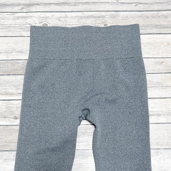 AnyBody Heather Gray Jacquard Ankle Length Wide Waistband Leggings Large EUC - Picture 7 of 8